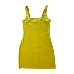 URBAN OUTFITTERS | Yellow Hailey Velvet Mini Dress